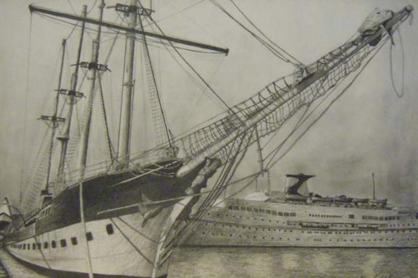 Graphite Pencil Boat